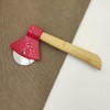 Axe Pizza Cutter with Bamboo Handle and Sharp Rotating Blade