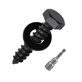 20-Sets 1/4 x 1-1/2" Black Hex Head Lag Screws & Flat Washers, Heavy Duty Wood Lag Screws, 304 Stainless Steel (18-8), 1/4" Bolt