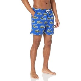Lacoste Men's Allover Croc Taffeta Swim Trunks, CALATHEA, Medium