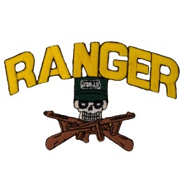 Army Ranger - Skull w/ Guns Patch (385) 4" x 2 1/2" Embroidered Patch 28681
