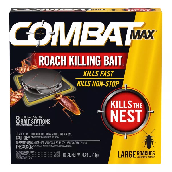 Combat Max Cebo Eliminador Para Cucarachas 8 Estaciones