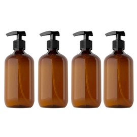 Kitchnexus 4 x 500 ml Soap / Lotion Dispensers Empty Bottles with Black Lotion Pump Dispensers Ideal for Kitchen and Bathroom