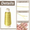sourcing map Metallic Cord,0.7mm/300m Light Gold Elastic Strings Metallic Stretch