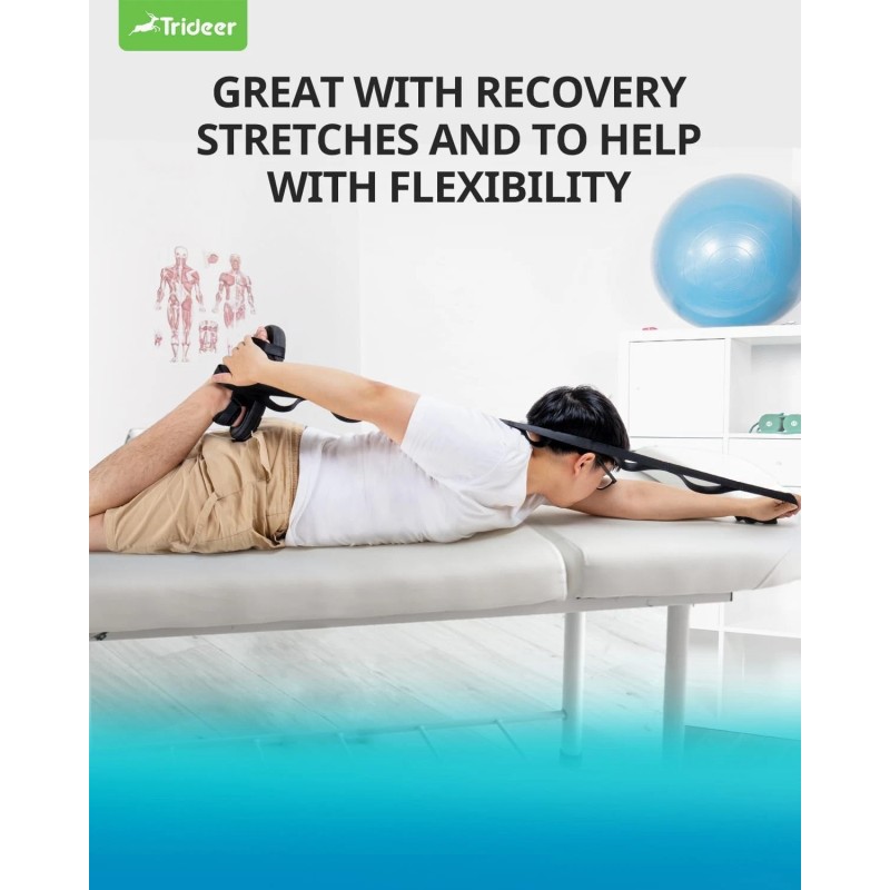 Trideer Stretching Strap Yoga Strap Physical Therapy for Home Workout,