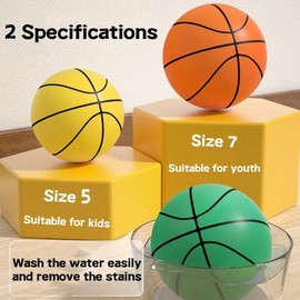 Balones de baloncesto silenciosos de alta densidad oficiales de segunda generación 2024, bola de espuma para regatear interiores, pelota de entrenamiento de baloncesto silenciosa, baloncesto