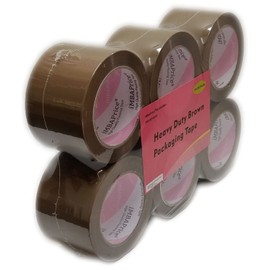 iMBAPrice 3-Inches Brown/Tan Color Shipping Packaging Tape 6 Roll of 110 Yard (6 x 330 Feet) Long 3" Packing Tape for Sealing Boxes, Packaging Parcels, Moving and Storage