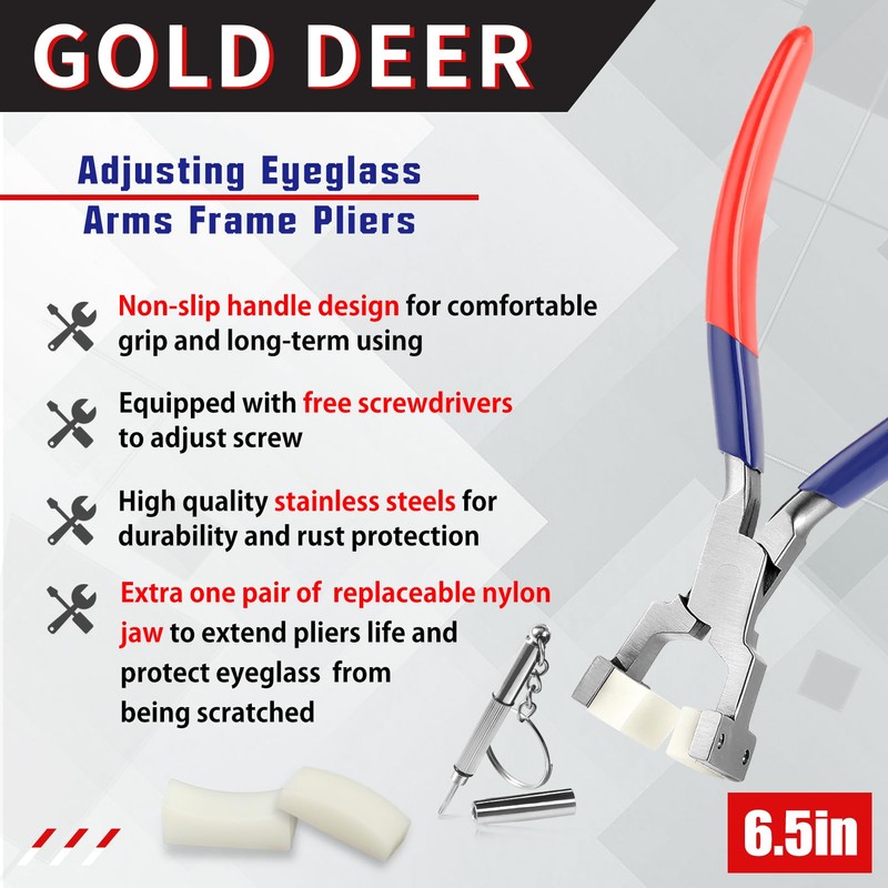 GOLD DEER Pliers for Bracelets, Tip Pliers, Eyeglass Pliers, Eyewear