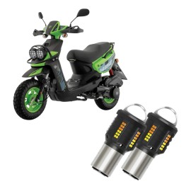 Par Foco Lupa Proyector Luz Bco Amarillo Moto Italika W150 Ambos Lados