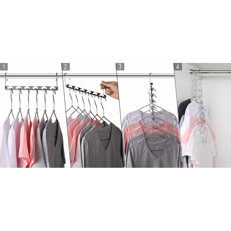 Magicool Hanger Magicool 8 Pack Metal Magic Cascading Hanger Space