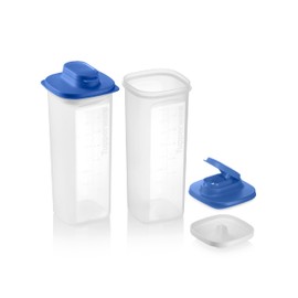 Tupperware Slim Line 2-Pitcher Set in Blue, Dishwasher Safe and BPA Free (2L / 8.4 Cups, Set of 2)