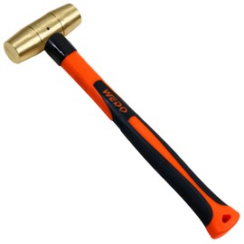 WEDO Brass Hammer 5lb,Sledge Hammer,Solid Brass Mallet Hammer,Fiberglass Hammer Handle,Length 400mm,Die-Forged, Corrosion Resistant, DIN Standard