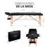 ShopMall Camilla portátil spa de madera color negro ShopMall Cama