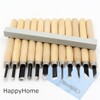 HappyHome Chisel Set of 12, Whetstone Included, Storage Case with