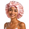RosyReeds Satin Bonnet for Sleeping Women with Tie Band (Pink)