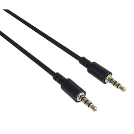Premium Cord 3.5mm 4 Pin Jack Cable for Audio and Voice Transmission, Allows Use of Microphone, Aux Headset Audio Connection Cable, M/M, Length 1.5 m