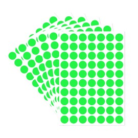 Dot Stickers - 1/2 Inch Fluorescent Green Circle Labels, 1400pcs Self-Adhesive Writable Color Coding Round Stickers for Office, Classroom, Garage Sale