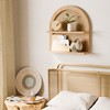 Eostbe Rattan Wall Shelf Boho Nursery Decor, 2-Tier Arched Woven