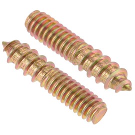 TOP-VIGOR 10Pcs 1/4-20" x1-1/4 Hanger Bolts, Double Headed Bolts Self Tapping Screw, Double Ended Dowel Screws, Threaded Lag Wood Screws and Machine Bolts for Wood Joint Furniture