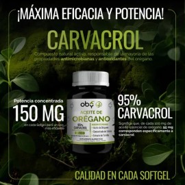 Aceite De Oregano 95 Carvacrol Con Sábila Y Tomillo  Oil Of Oregano  Candida Cleanse  100 Natural Grado Alimenticio  Vitaminas Mujer Y Hombre  60...  