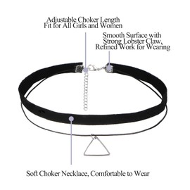 10PCS Black Velvet Choker Necklaces - Adjustable Tattoo Choker Set Stretch Necklace for Girls Women