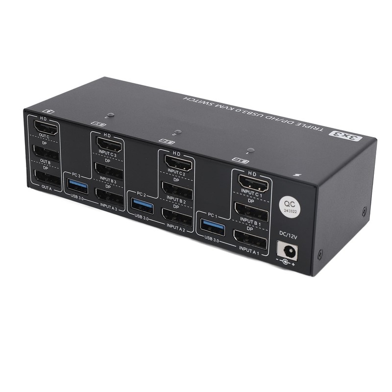 DisplayPort HD USB3.0 KVM Switch 8K At 60Hz 4K At