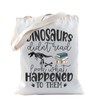 TSOTMO Dinosaurs Book Tote Bag For Book Lovers Reading Educator
