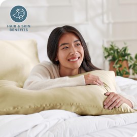 Bare Home 100% Mulberry Silk Pillowcase for Hair and Skin - Ultra Premium 6A Grade 19 Momme Silk Pillow Case - Envelope Enclosure - Breathable Cooling Pillow Cover (Standard, Champagne)