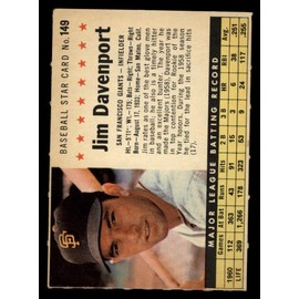 1961 Post Cereal # 149 COM Jim Davenport San Francisco Giants (Baseball Card) (Perforated) EX Giants