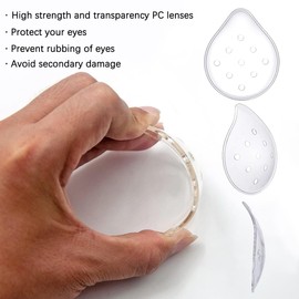 ZBJBinCH Transparent Ventilated Eye Patches 2 PCS with Adjustable Strap, Cataract Sur-Gery Recovery Cover Ventilated Patch Gaurd with Tape for Eye Post-Operative Recovery (Clear)