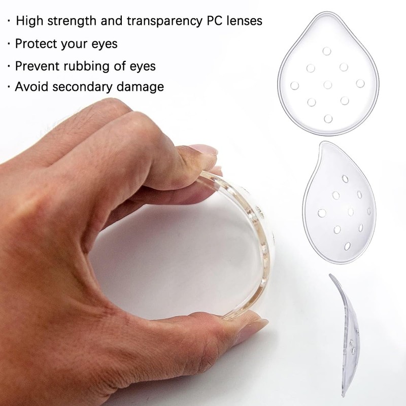 ZBJBinCH Transparent Ventilated Eye Patches 2 PCS with Adjustable Strap,