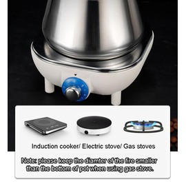 zalati Stovetop Coffee Makers Pot 201 Stainless Steel Espresso Moka Pot Percolator Coffee Making Kettle for All Stovetops Home & Camping - 450ml Capacity