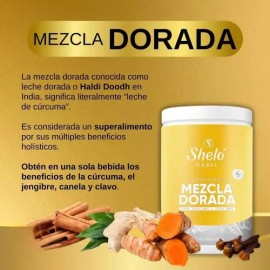Mezcla Dorada Leche Dorada Shelo Nabel  Golden Milk Turmeric Ginger Mix, 200g                                                                         