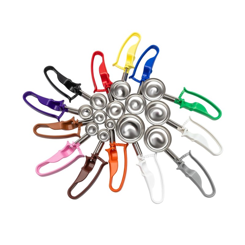 Hooded Scoop with Colorful Handle, Stainless Steel, Size 13 (#100)