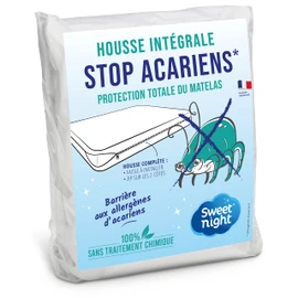 Sweetnight Full Mattress Cover 90 x 190 cm Bugs and Anti-Mites | Protects Your Mattress Completely | Zip | No Chemical Treatment | Depth up to 25 cm, Cotton, White, 90 x 190 x 25 cm