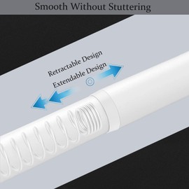 Heavy Duty Spring Tension Rod,46-84" Room Divider Tension Curtain Rod, Shower Curtain Rods,Windows Curtain Rods,No Drilling, Non-Fall Down Spring Tension Rod,Adjustable Room Divider White