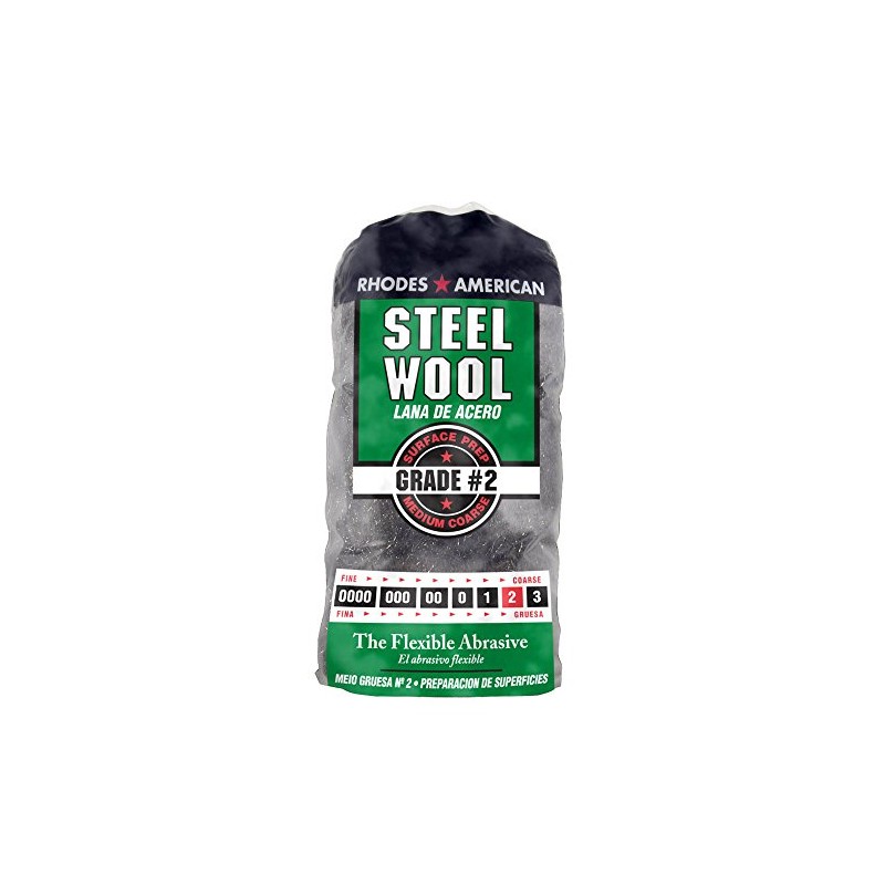 Steel Wool, 12 pad, Medium Coarse Grade #2, Rhodes American,
