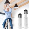 QWORK E26 Light Socket Extender, 2-Pack 4-Level Extendable, Flame-Retardant PBT,
