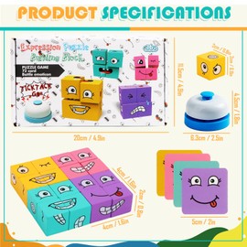 Vugttuon 89 Pcs 3d Face Changing Jigsaw Puzzle Puzzle Games Emoji Game Face Changing Building Blocks Game Educational Puzzles Toy Board Games For Kids And Adults With Bell Educational Montessori Toy