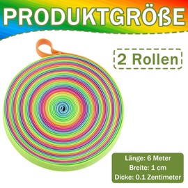 Vimmvid 2 Roll Rubber Twist Band Kids Set, 6 Metres Rainbow Colour Rubber Twist, Rubber Twist Girls from 6 Years Kids's Play, for Bouncy Games for OD 5,6,7,8,9,10,11,12 (6m)