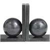Deco 79 Marble Geometric Sleek Orb Bookends with L- Shaped