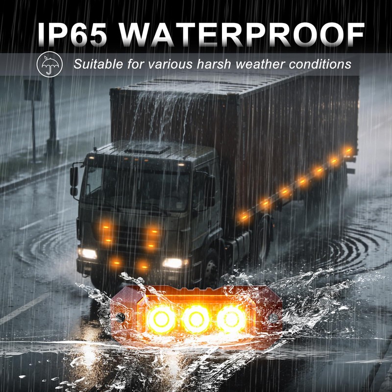 GZLDZN Amber LED Strobe Lights for Trucks Vehicle Emergency Flashing