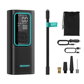 Tire Inflator Portable Air Compressor, 150 PSI Mini Car Air Pump with 6000mAh Battery,12V DC, Pressure Gauge, Cordless Tire Inflator Rechargeable with Display & LED for Car, Motocycle, Bikes, Balls