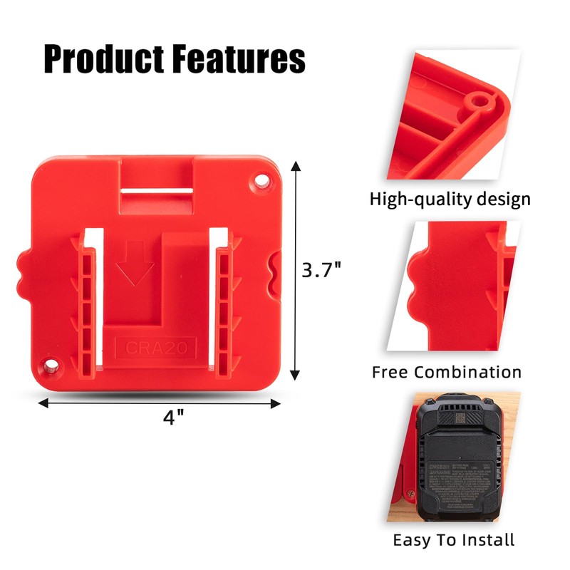 Battery Holder for Craftsman V20 20V Battery Wall Mount Battery