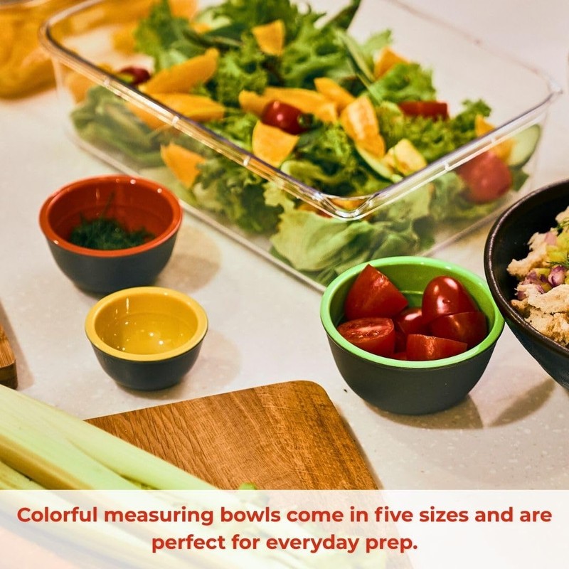 Prepara Two-Tone Melamine Pinch Bowl, Set of 5, Multicolored