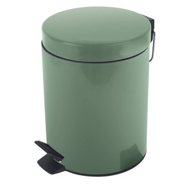 Spirella Sydney Basil Cosmetic Bin, Green Pedal Bin, 3 Litres, with Removable Inner Bin, Metal, Green, 24.5 x 17 cm
