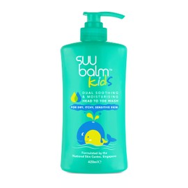 Suu Balm Kids - Soothing Moisturiser Cream Body Wash - Eczema, Psoriasis, Dry, Sensitive Skin Treatment (420ml)