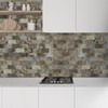 AULIGET 100-Piece Beige & Brown Slate Peel and Stick Backsplash