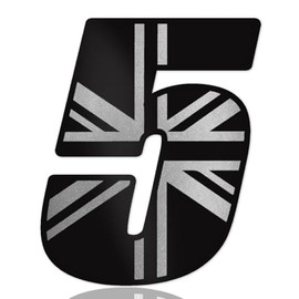 SkinoEu Race Number Car Moto Vinyl Sticker United Kingdom UK Flag Black Silver Sticker Motorcycle Motocross Motorsport Racing Number Tuning 5N 335
