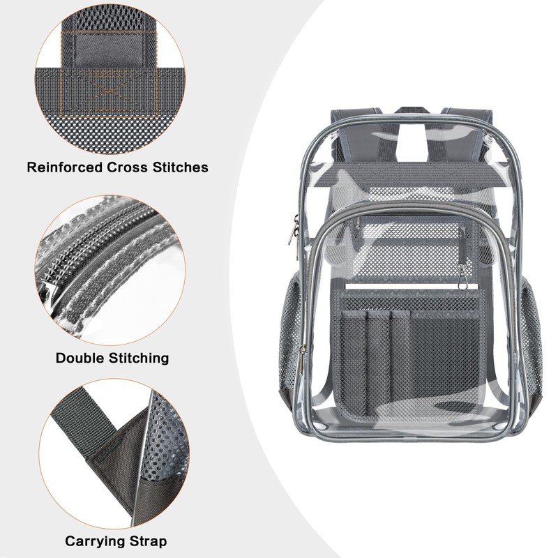 PAMANO Clear Backpack Transparent Heavy Duty See Through Bag for
