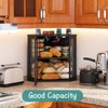 viewcare Corner Bread Box for Kitchen Counter, Bamboo Wood Large